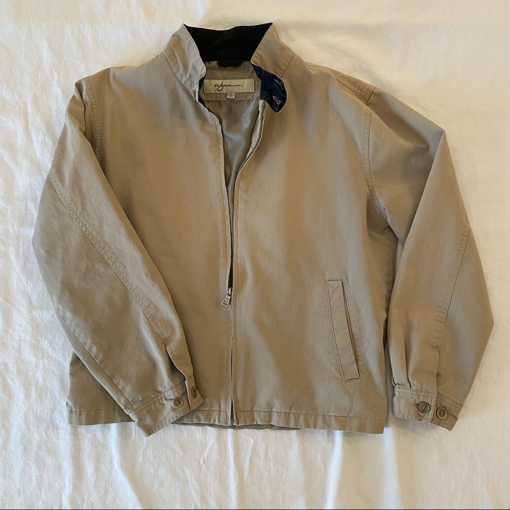 Tan Canvas Bomber Jacket  Wynn Hotel Signature Collection Size Large